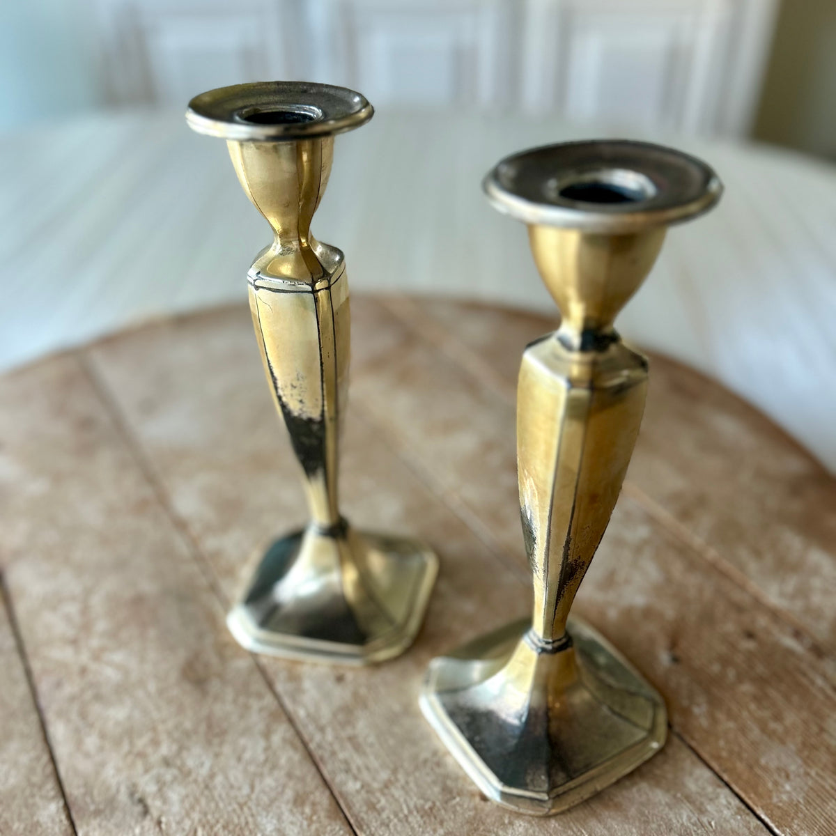 Antique Jennings Brothers Quadruple-Plate Candlesticks, c. 1910