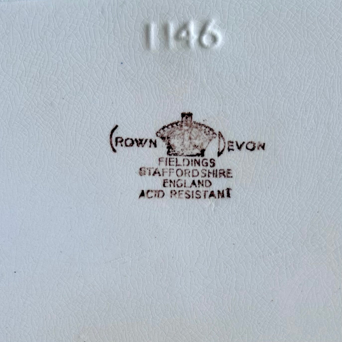 Early 20th-Century Crown Devon Floral Transferware Tray