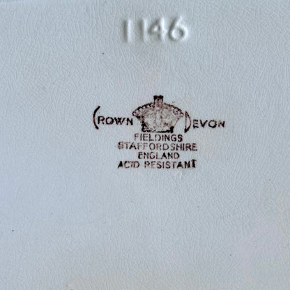 Early 20th-Century Crown Devon Floral Transferware Tray
