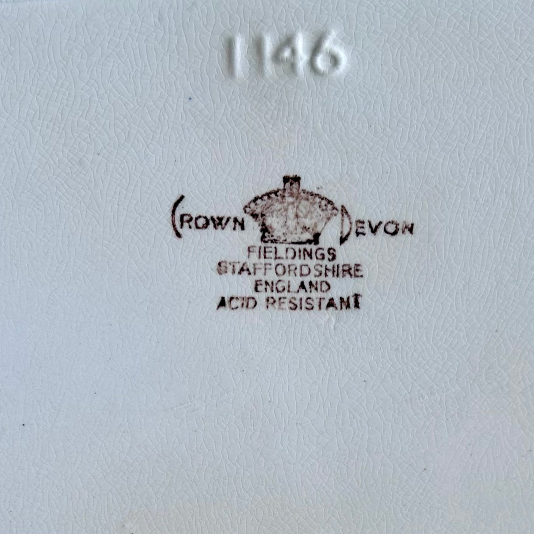 Early 20th-Century Crown Devon Floral Transferware Tray