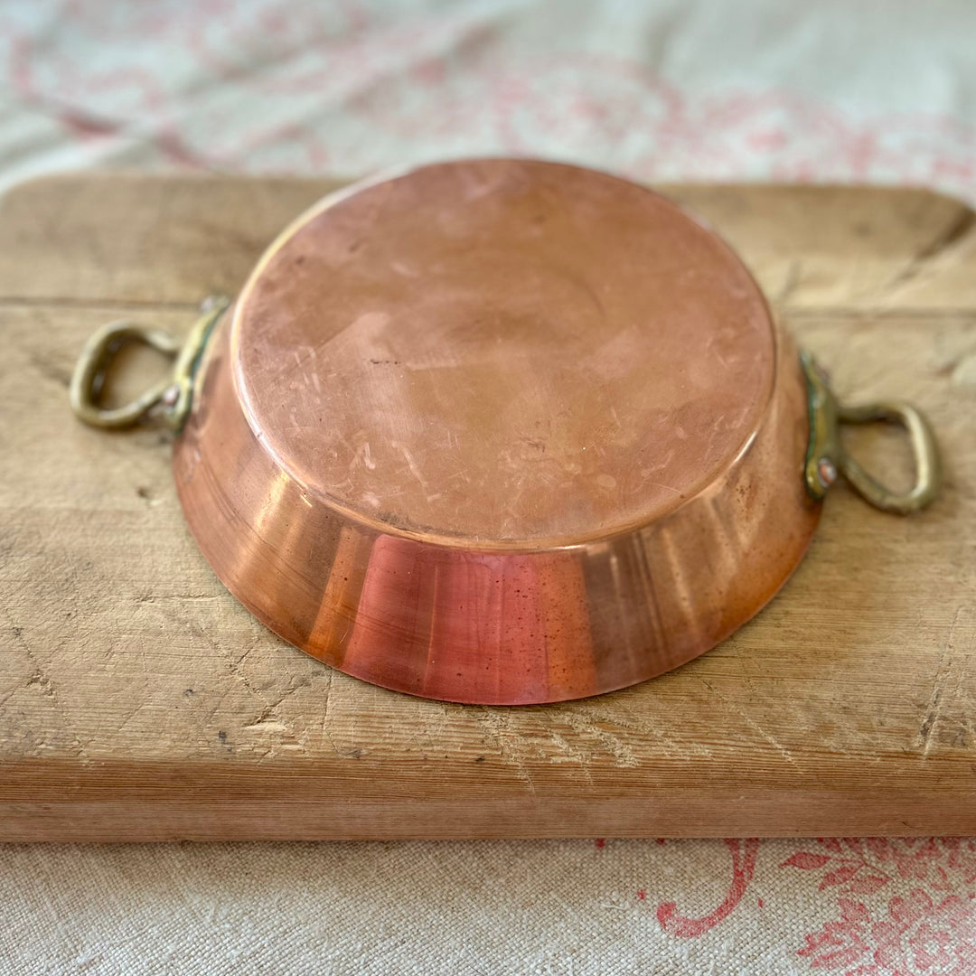Petite French Copper Pan with Brass Handles
Mid-20th Century