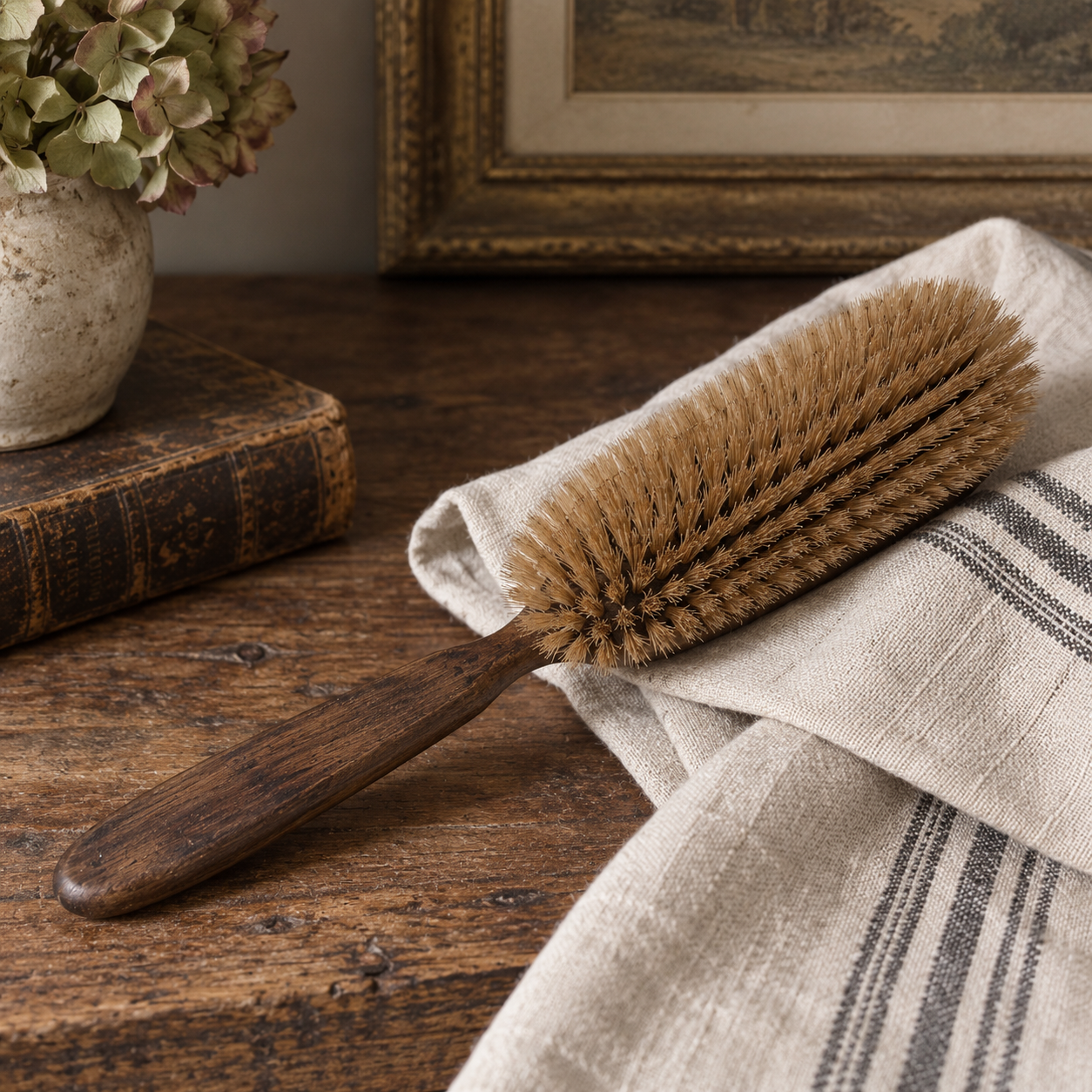 Antique Solid Back Clothes Brush | c.1900