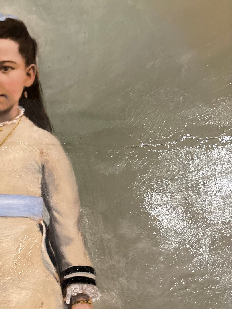 Antique Portrait of an Edwardian Girl — Signed and Dated 1903