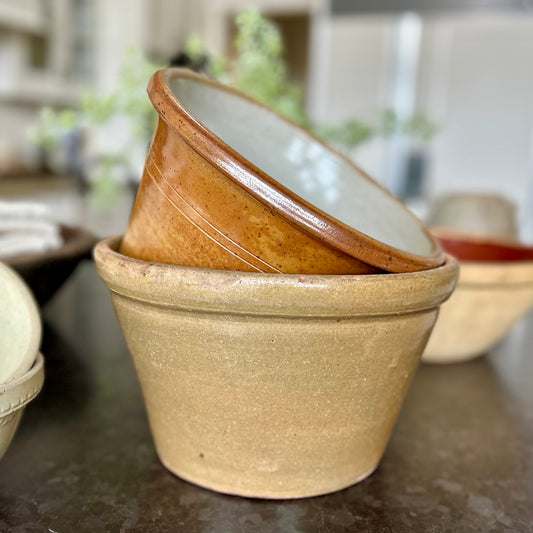 Large Antique European Stoneware Mixing Bowl