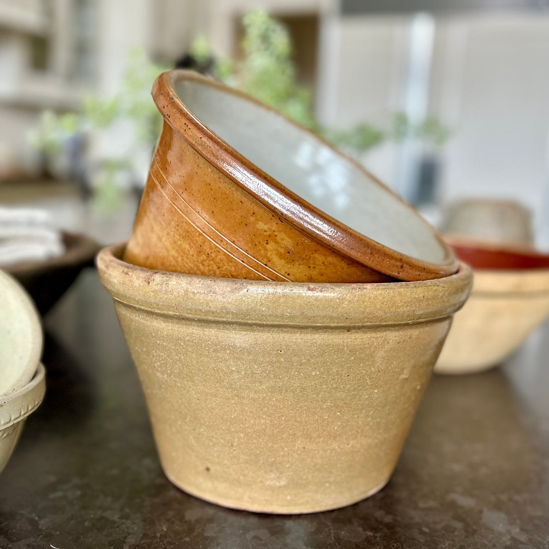 Large Antique European Stoneware Mixing Bowl