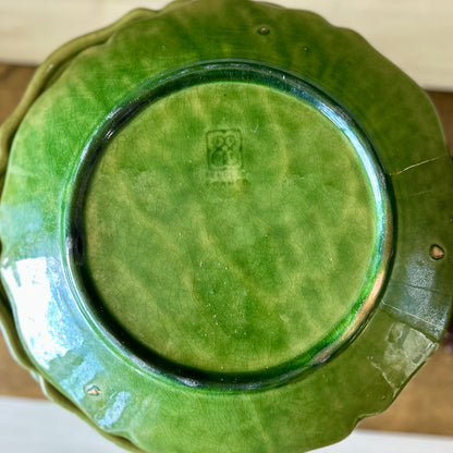 Collected Set of 11 Biot Provence Green Faïence Plates