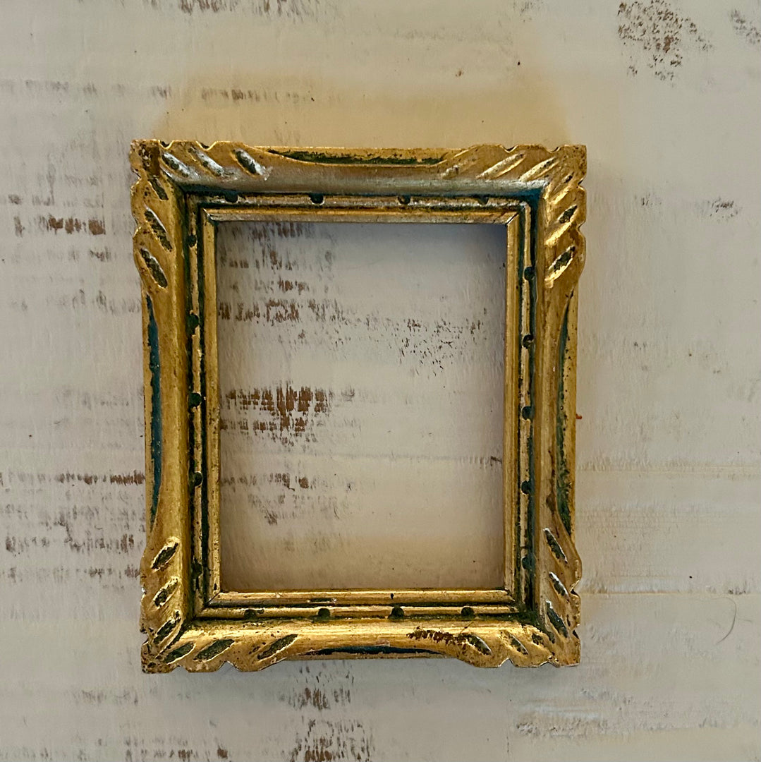 Petite Gilt Vintage Frame with Carved Twist Detail