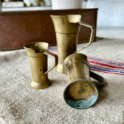 Antique 19th Century Graduated Brass Measures (Set of Three)