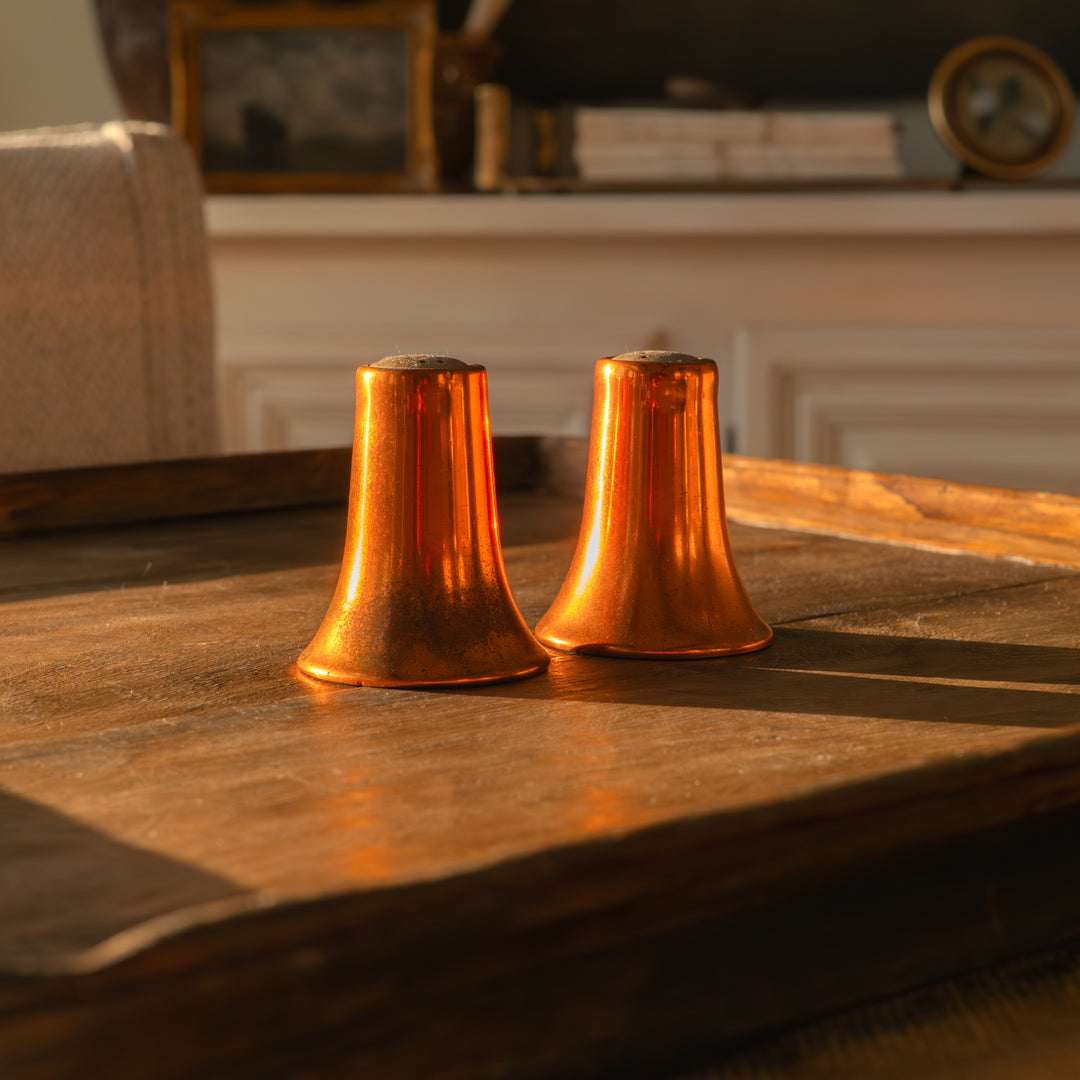Vintage copper salt & pepper shakers