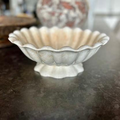 Antique English ironstone pedestal bowl