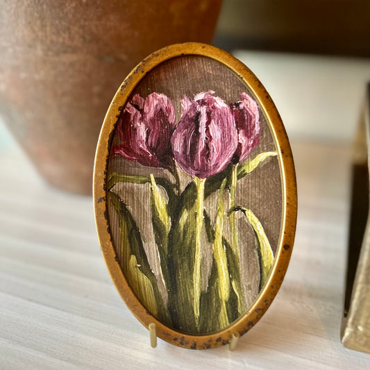 “tulips ii” 4x6"(Framed)