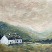 Cottage in the valley - framed landscape 12x16”