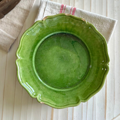 Collected Set of 11 Biot Provence Green Faïence Plates