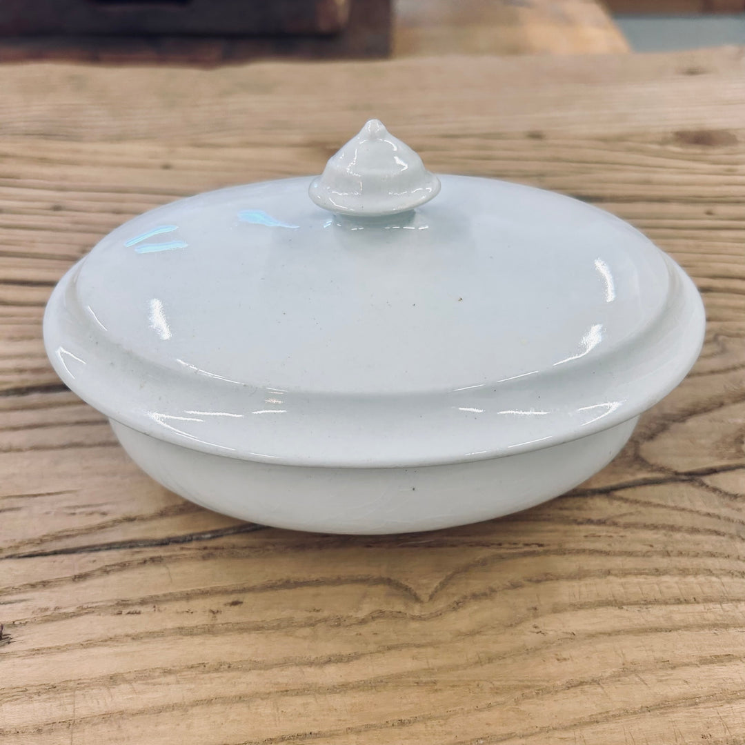 Antique English Ironstone Covered Butter Dish by J. & G. Meakin | England, circa 1890–1915