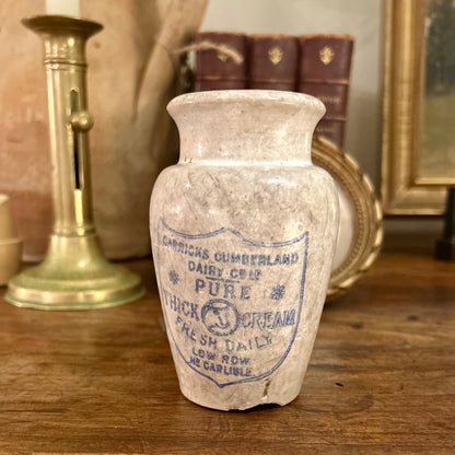 Carricks Cumberland Dairy Co. Cream Pot – Carlisle, England (c.1900)