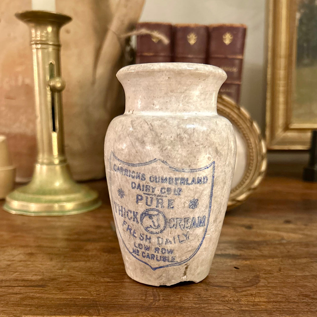 Carricks Cumberland Dairy Co. Cream Pot – Carlisle, England (c.1900)