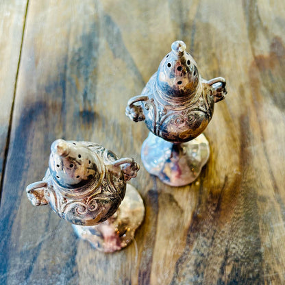 Vintage Silver-Plated Salt & Pepper Shakers