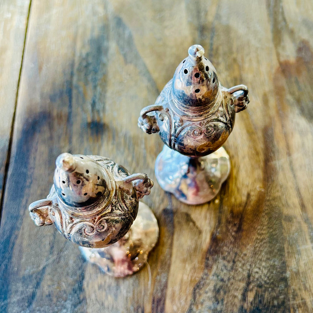 Vintage Silver-Plated Salt & Pepper Shakers
