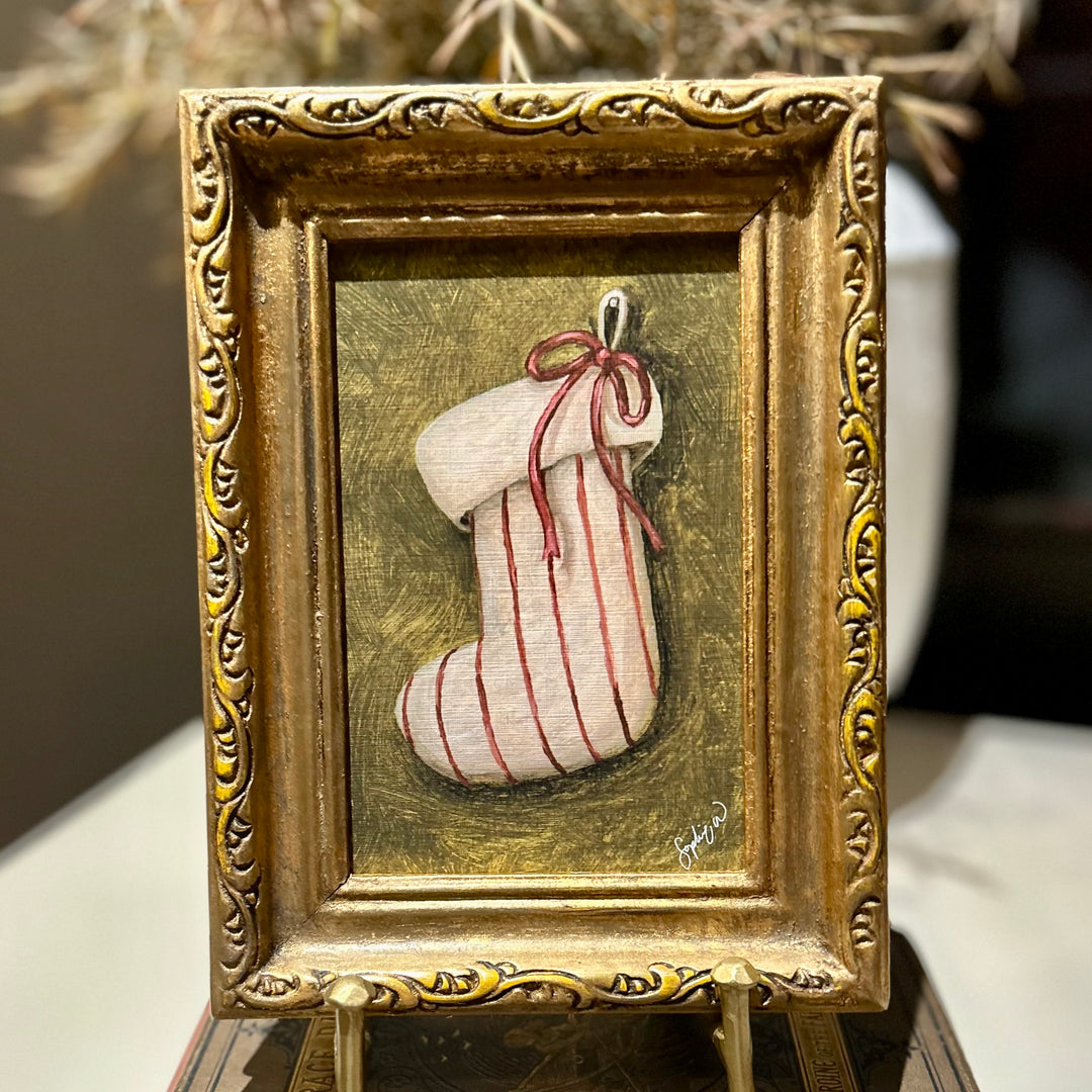 "Pinstriped Stocking" Framed Fine Art Print
