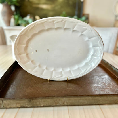 Antique English Ironstone Oval Platter — W. & E. Corn, Burslem