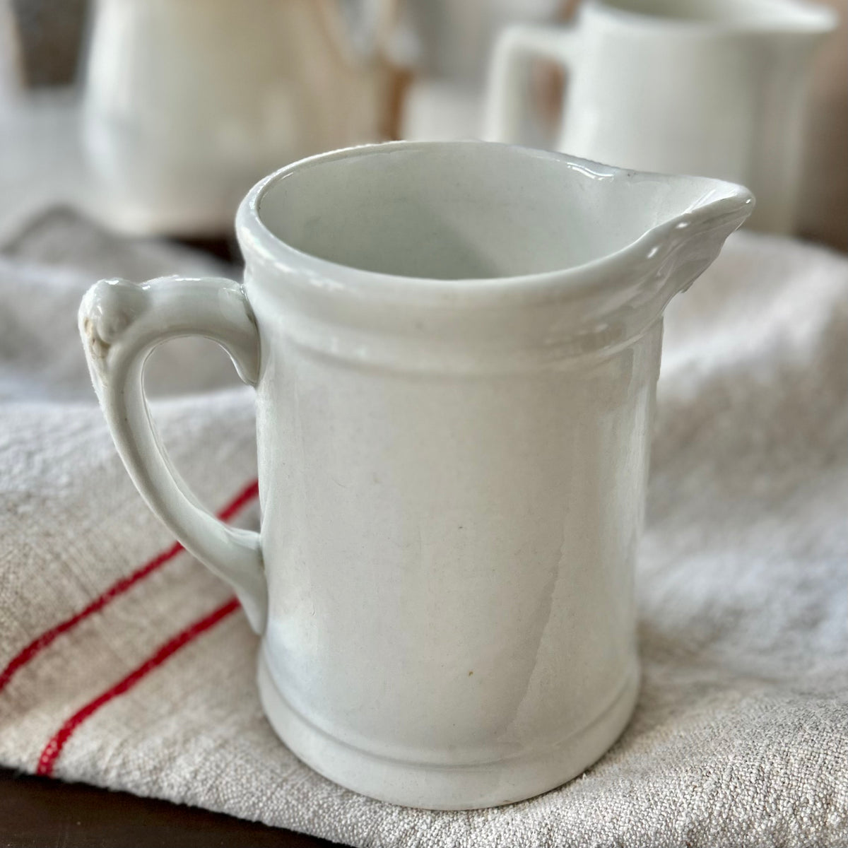 Antique White Ironstone Hotel Milk Jug