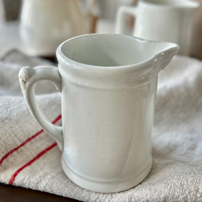 Antique White Ironstone Hotel Milk Jug