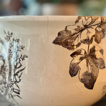 Antique Victorian Transferware Chamber Pot
England, Circa 1860-1890