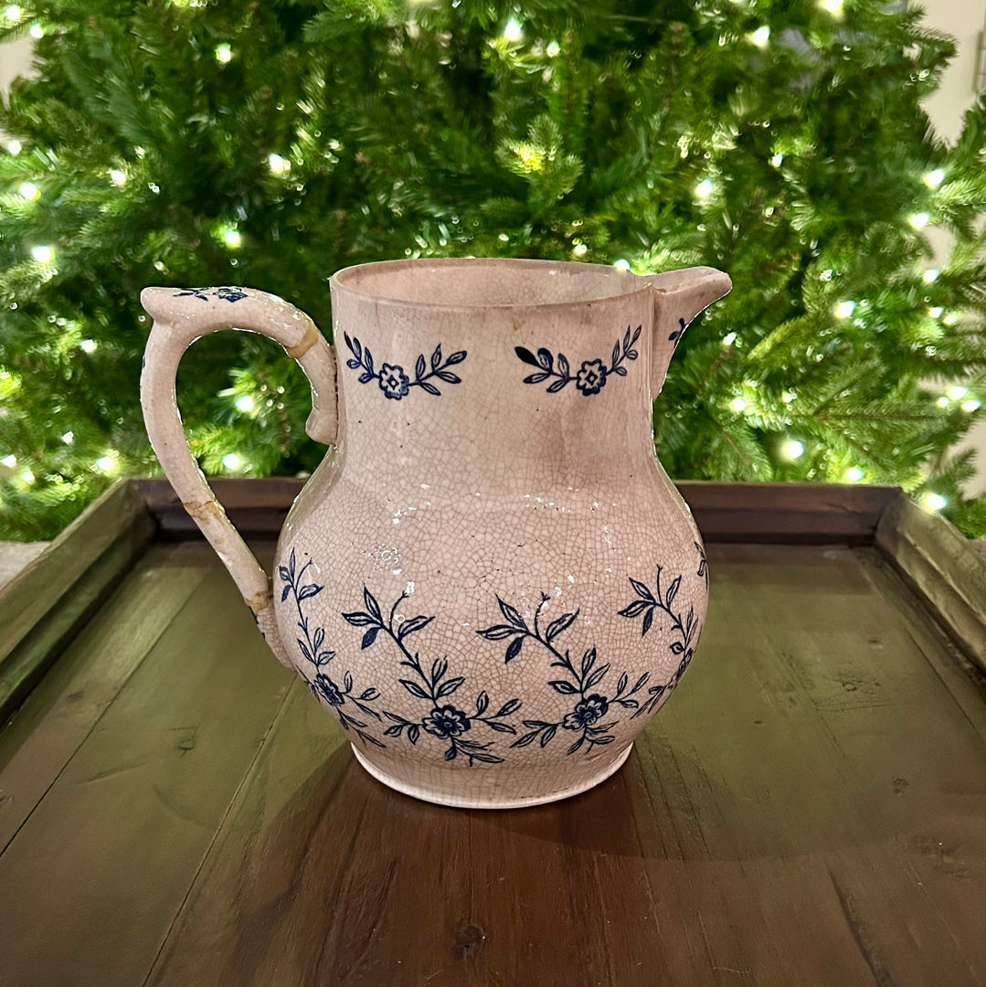 Antique French Faïence Jug — Sarreguemines, c.1900