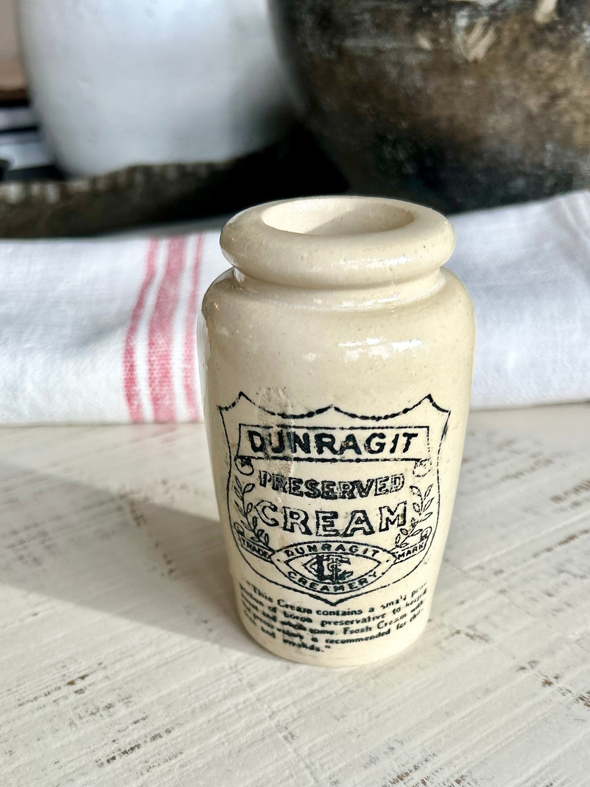 Antique Dunragit Preserved Cream Jar