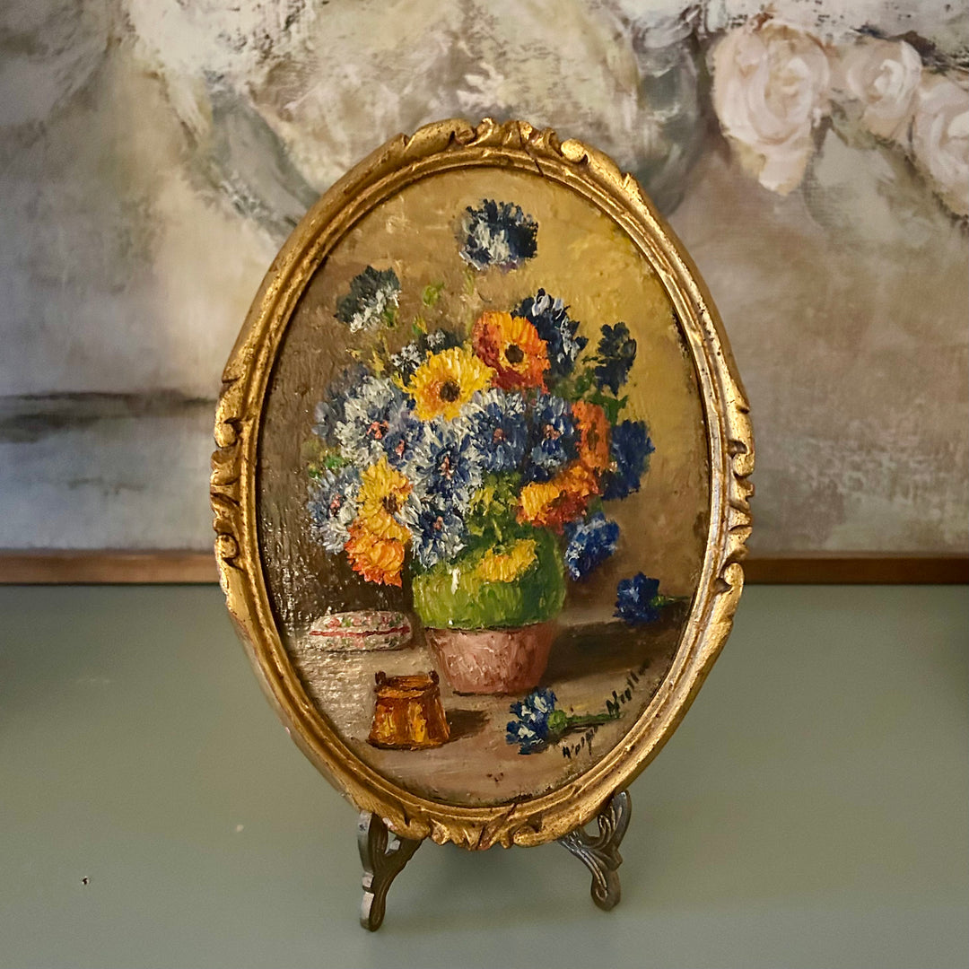 Bouquet de Bleu et - oil on board