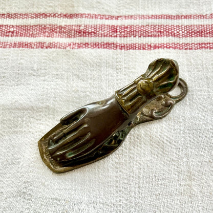 Victorian Brass glove desk clip