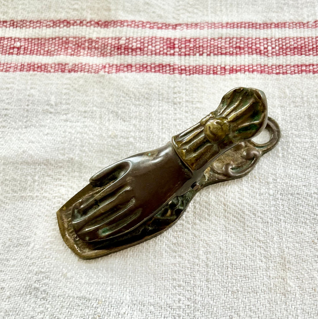 Victorian Brass glove desk clip