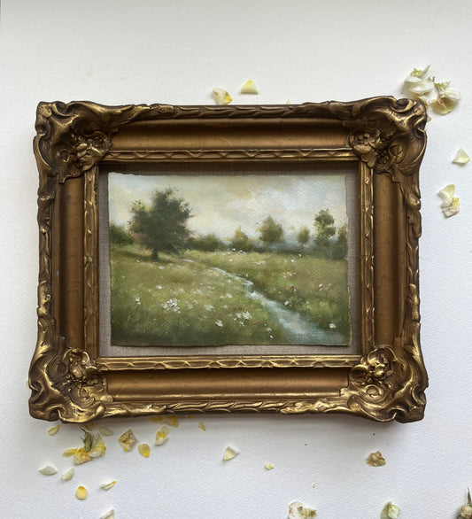 Wildflower Stream-Framed Fine Art Print 5x7” (frame not as shown)