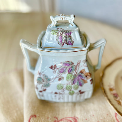 Antique English Ironstone Covered Sugar Jar – W&E Corn, Burslem