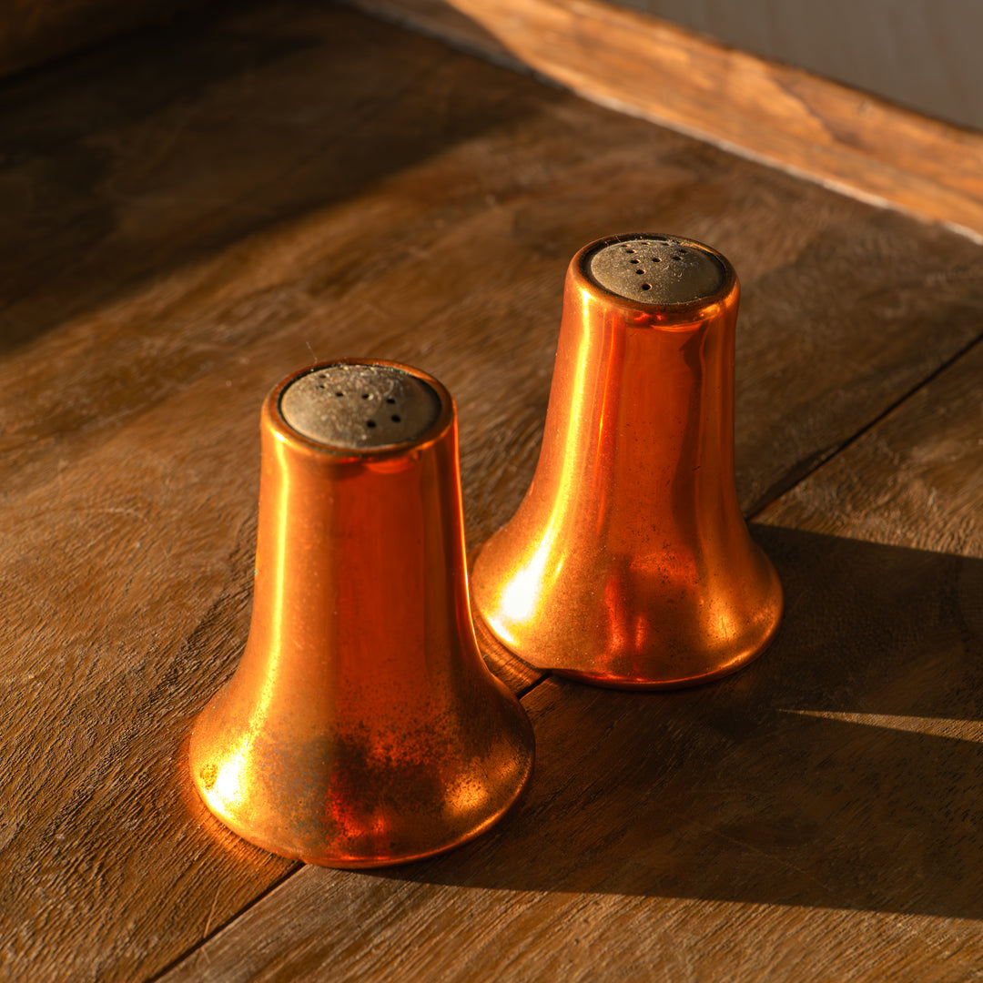 Vintage copper salt & pepper shakers