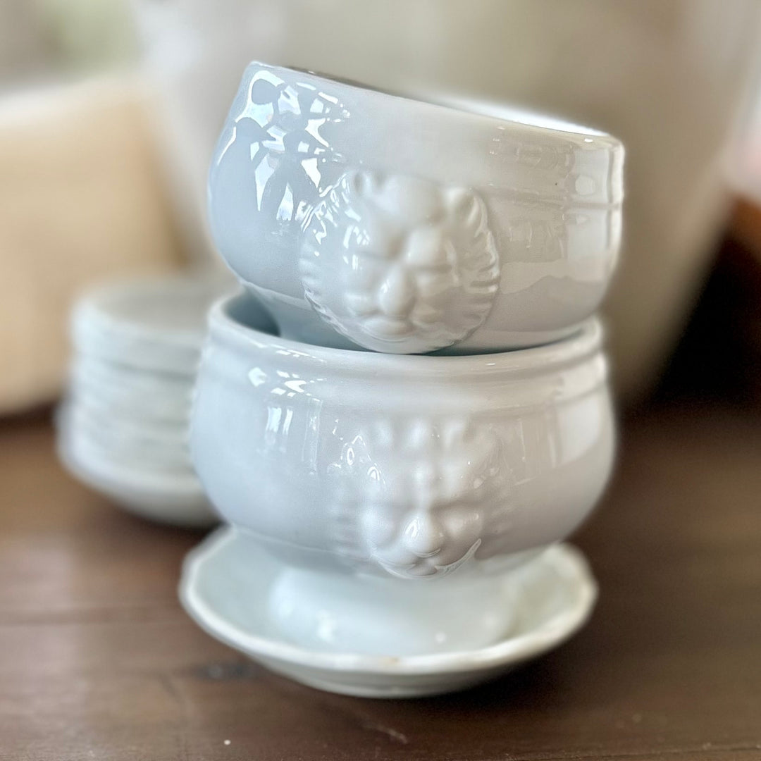 Vintage Mini White Lion Head Bowls, Set of 2