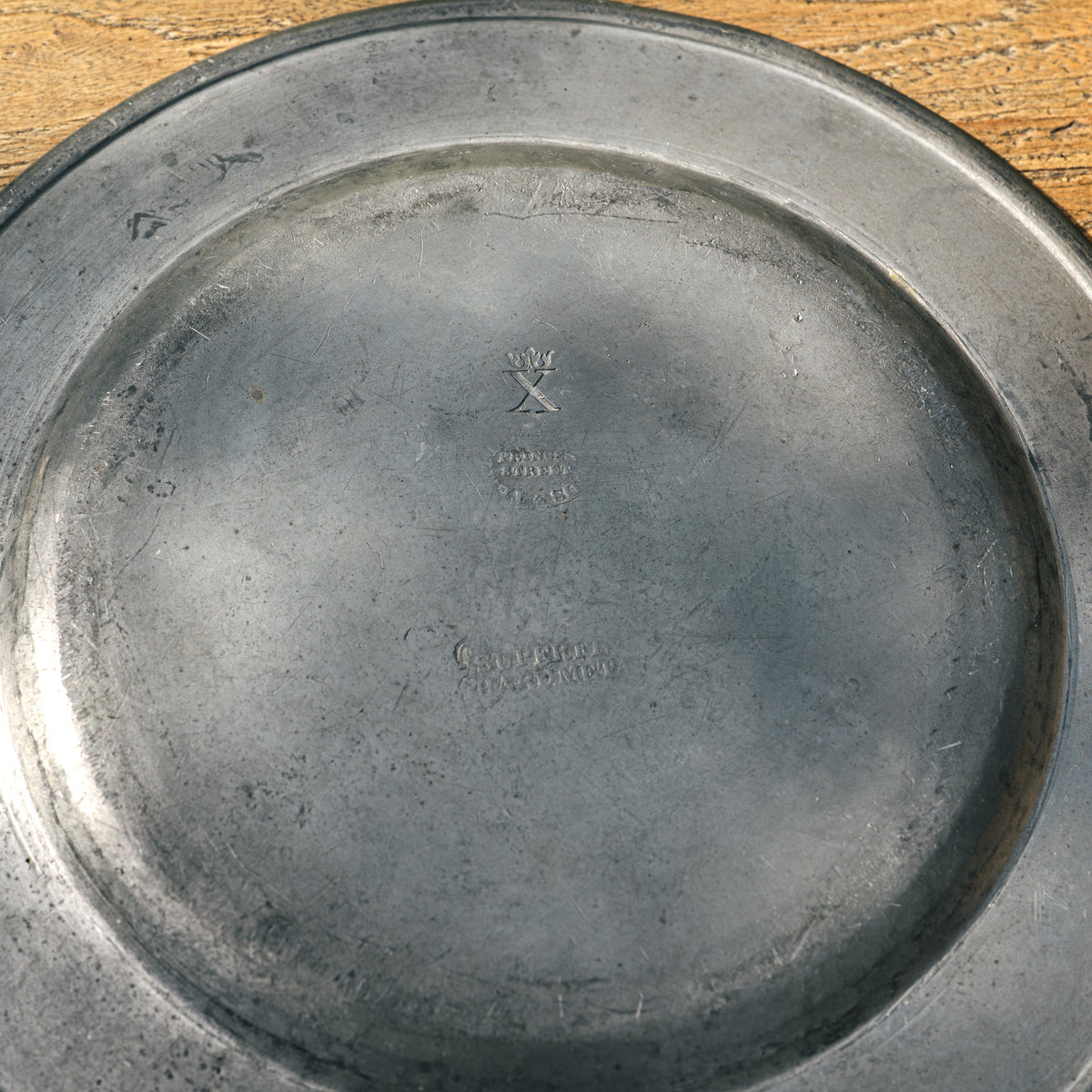 Antique pewter plates-dated 1859