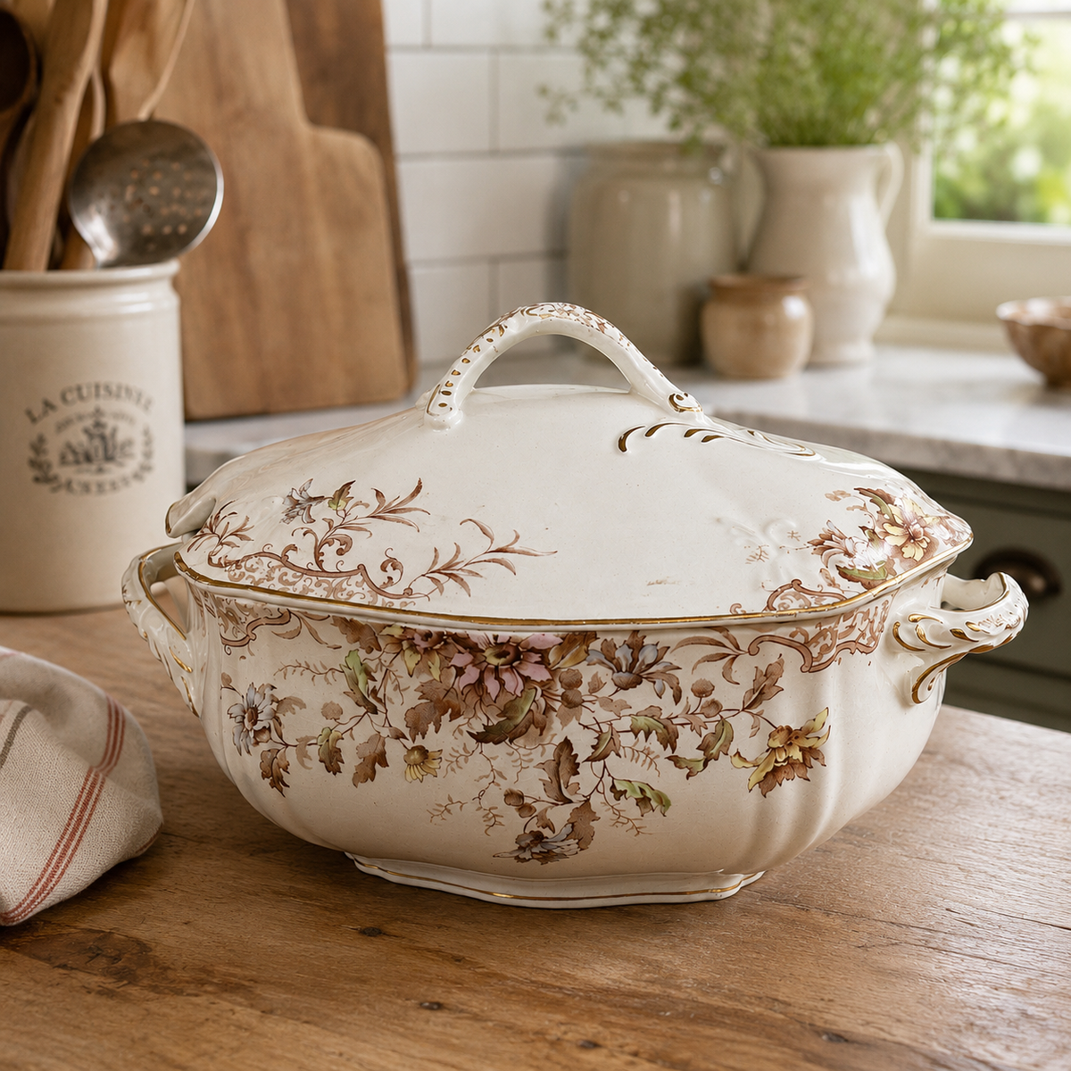 Antique English Beatrice Covered Serving Tureen