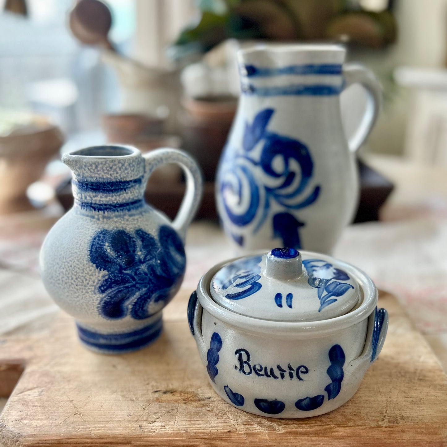 Vintage Alsace Stoneware “Beurre” Pot
