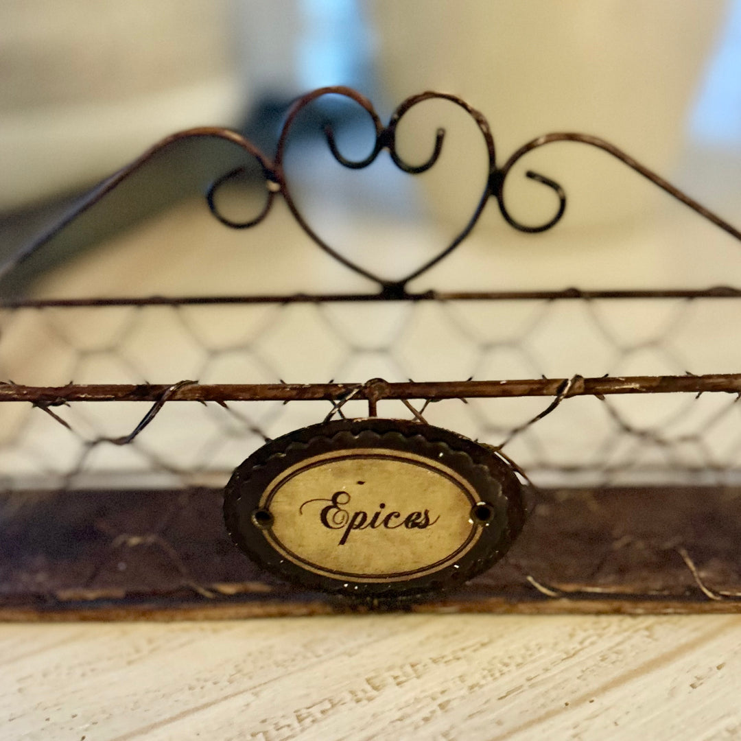 Vintage French- “Épices” Wire Spice Rack