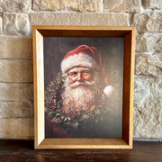 Nordic Santa With Berry Wreath Art Print (framed)