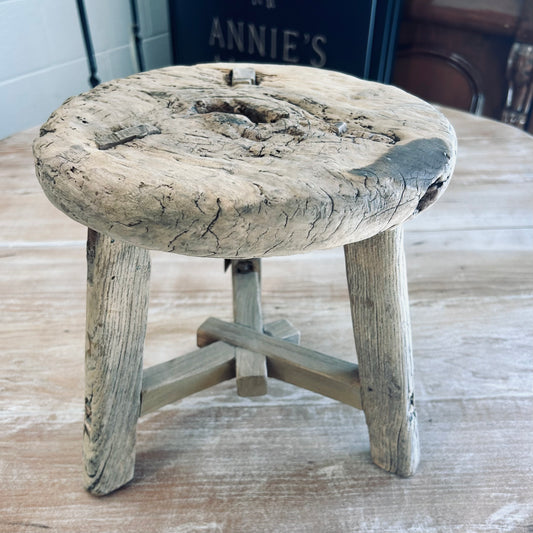Vintage Mini Round Wooden Stools