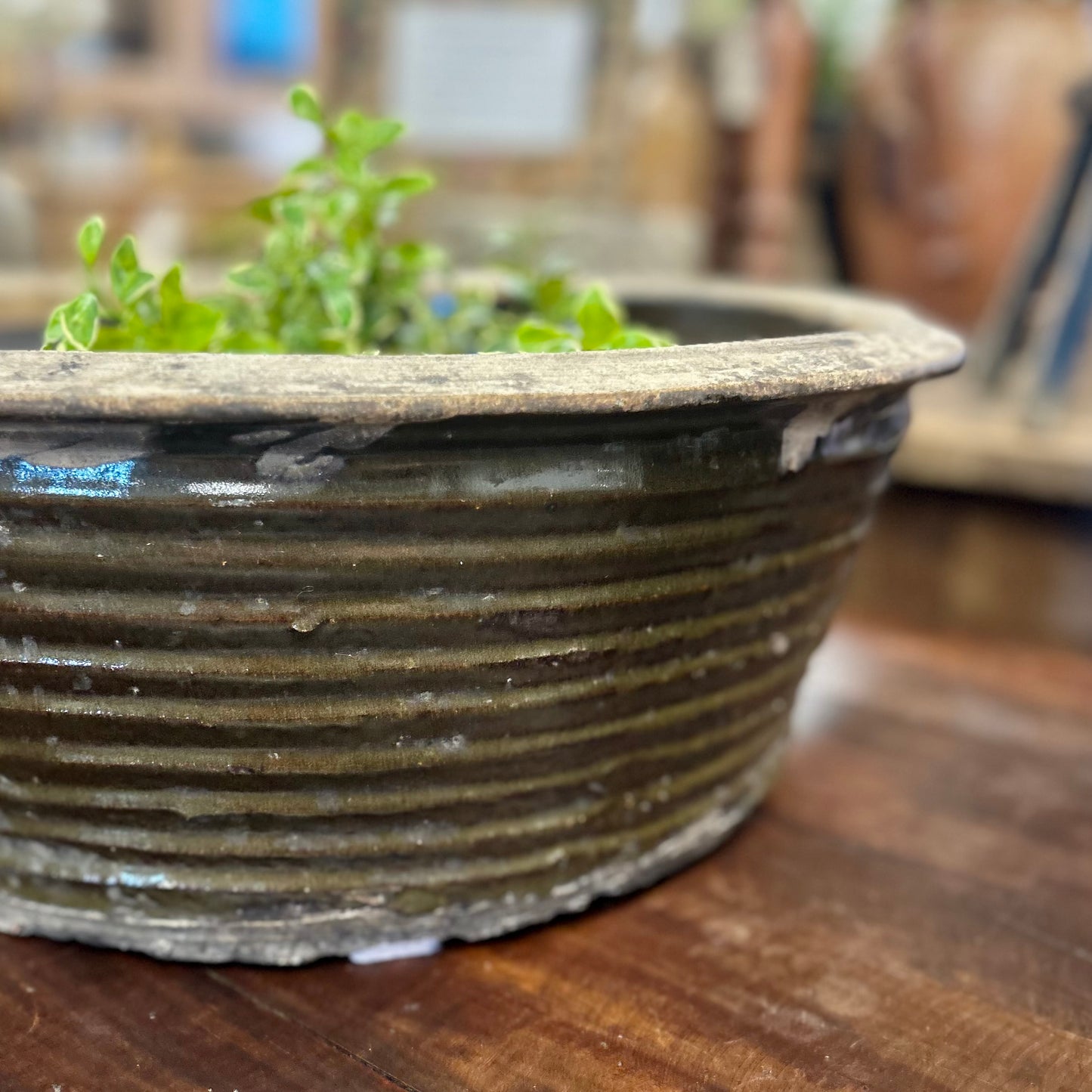 Antique European Glazed Earthenware Bowl