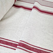 Heavy weight linen fabric - red stripes