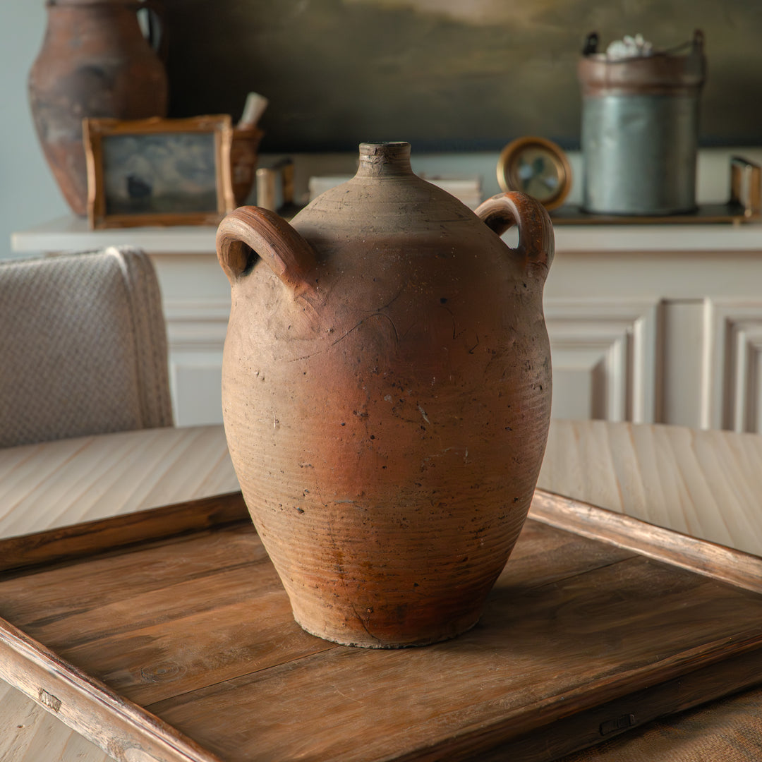 Vintage French terracotta confit pot