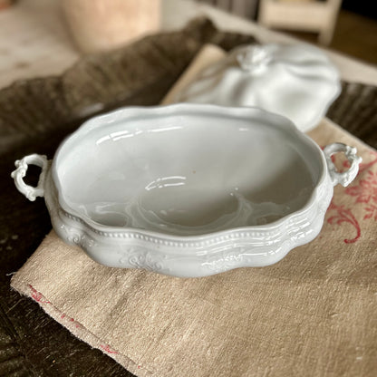 Antique Ironstone Covered Serving Dish – J & G Meakin, Hanley, England