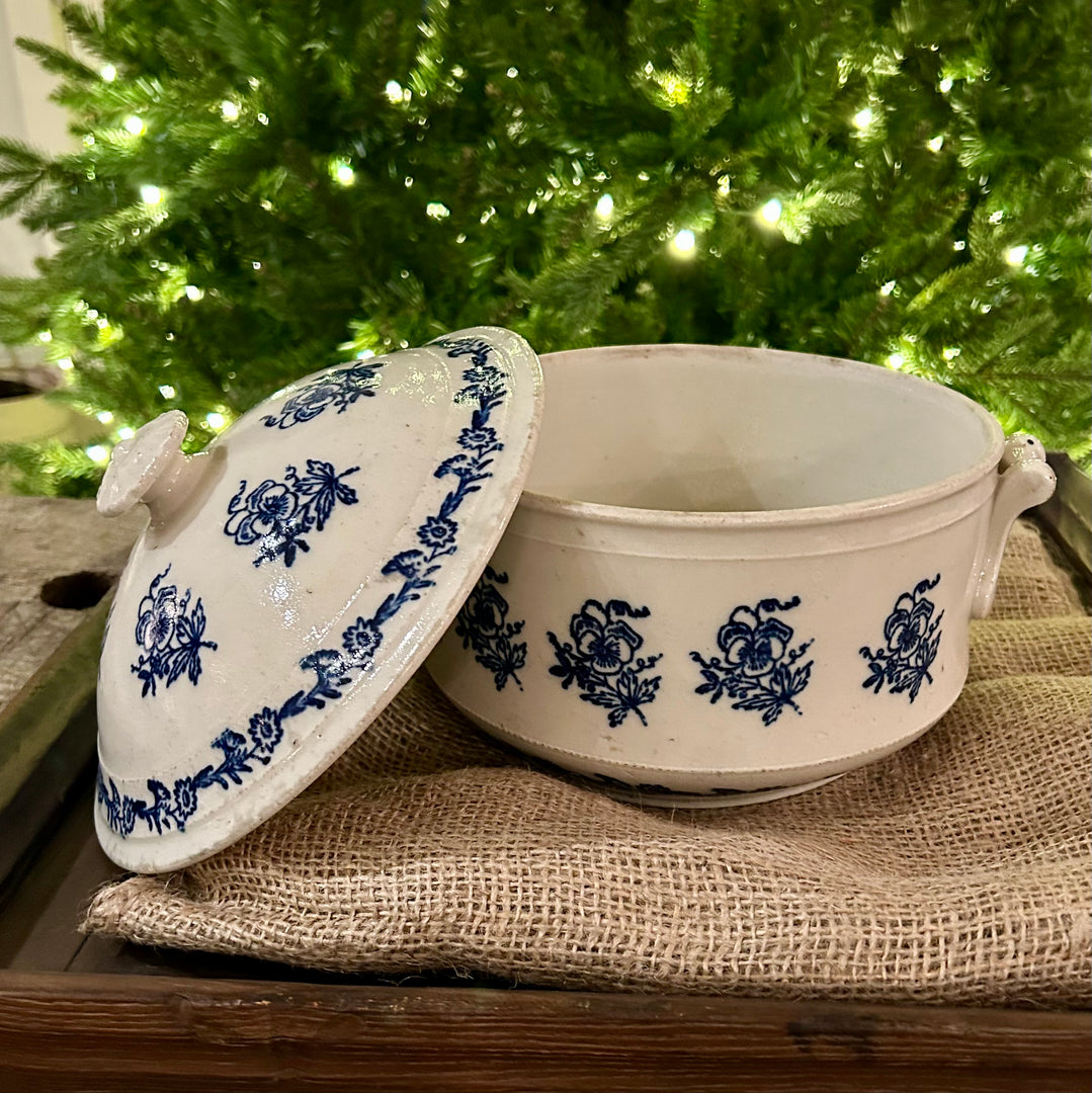 Antique blue & white tureen