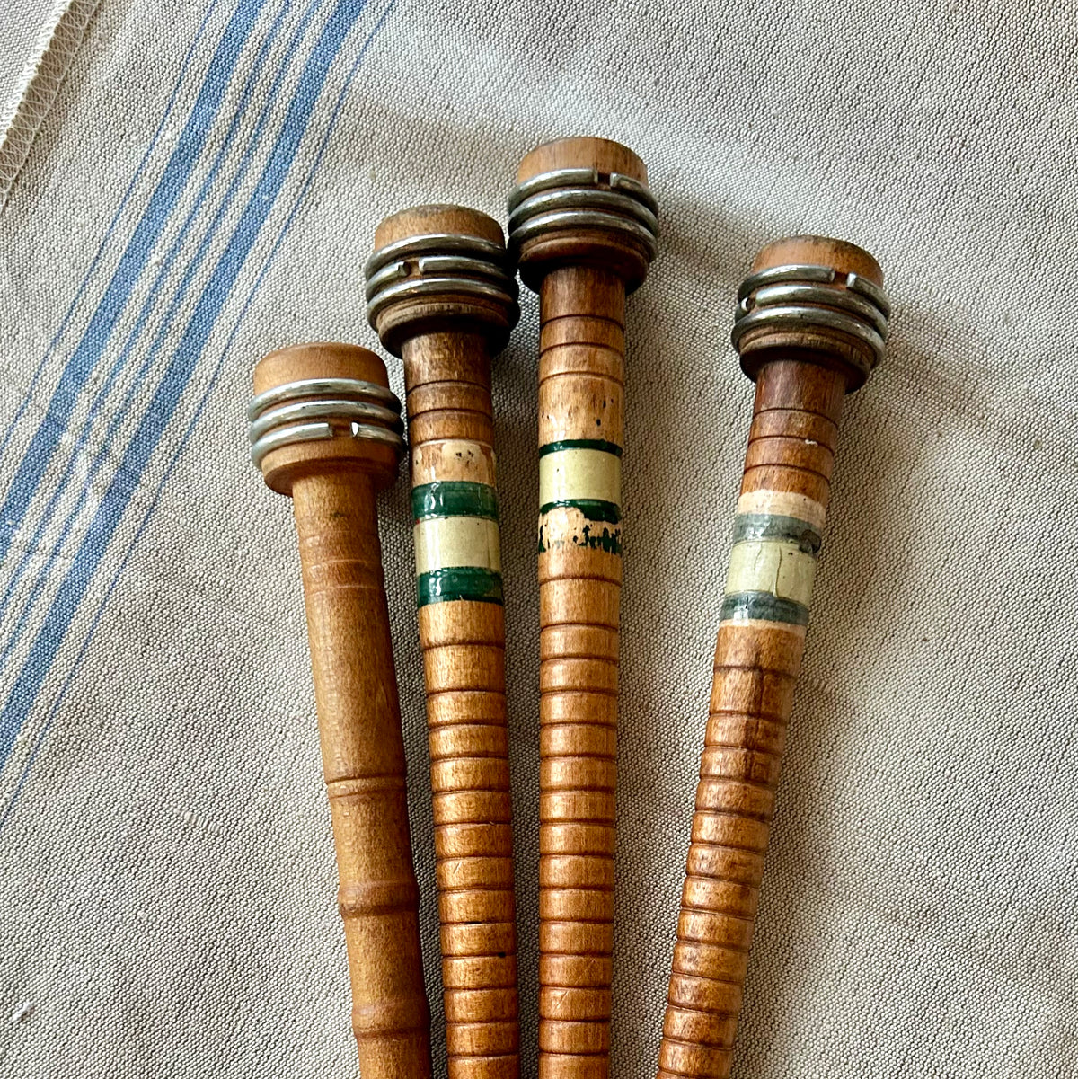 Set of Vintage English Mill Bobbins — Set of Four
