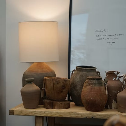 Louis X Vintage Pot Lamp - Drum Shade