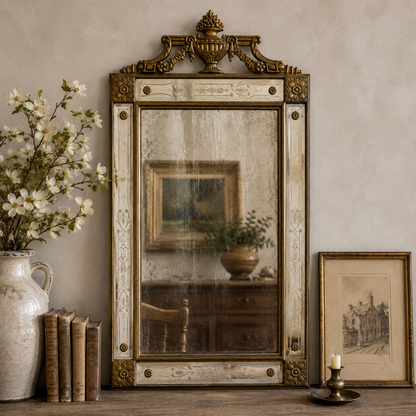 Vintage Venetian-Style Etched Mirror